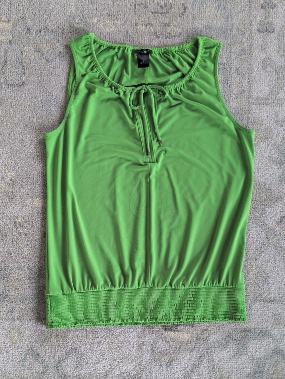 Ann Taylor Factory Bright Green Tie-Neck Tank